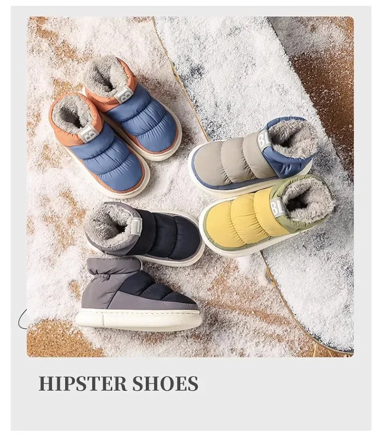 Snow Boots Men Women Winter  New Lovers Plush Thick Comfortable Cotton Shoes Waterproof Anti Slip Outdoor Casual Shoes Flats