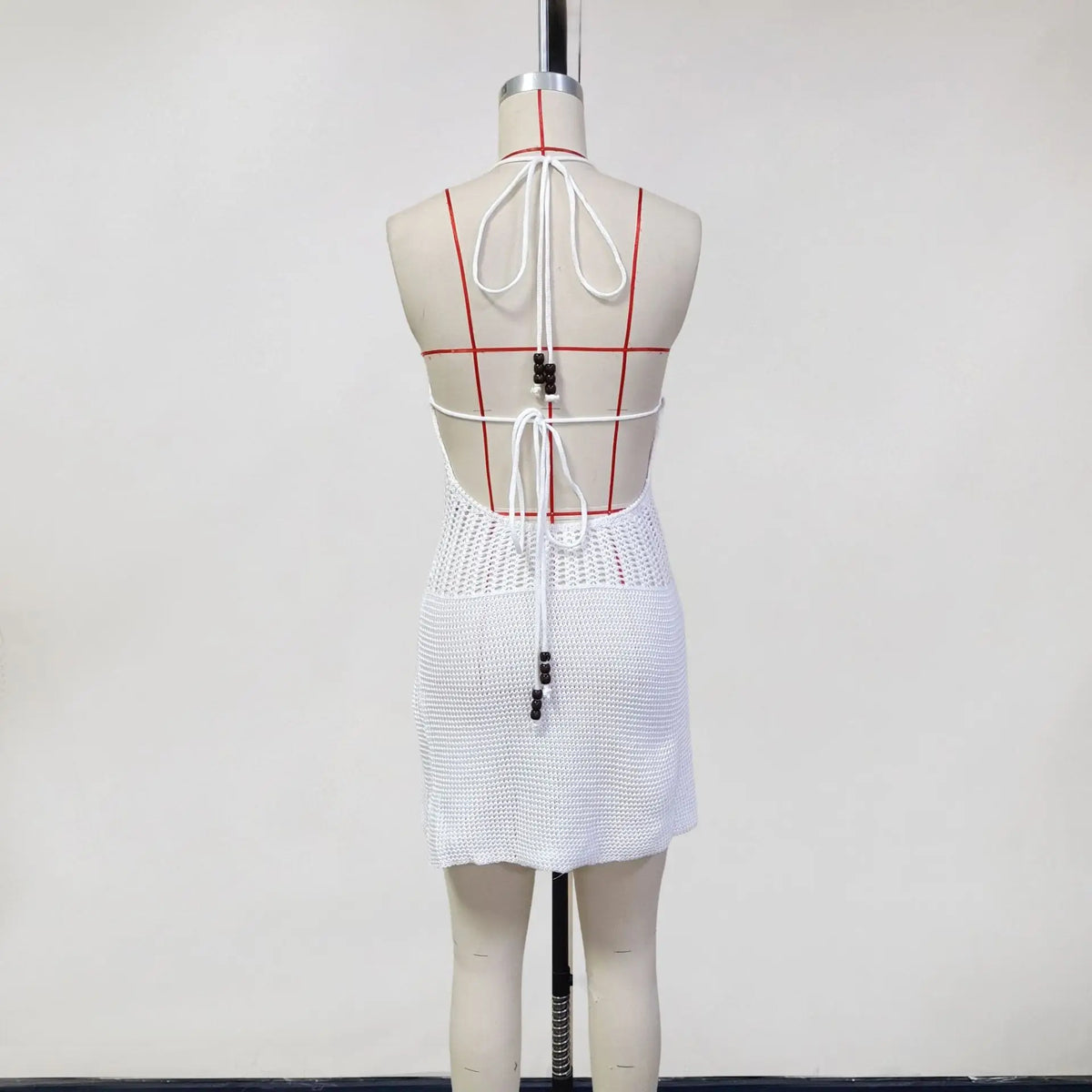 2026 Women's Sexy Hollow-Out Backpack Hip-Revealing Halter Neck Suspender Strap Knit Beach Dress Women Dress Elegant Fashion