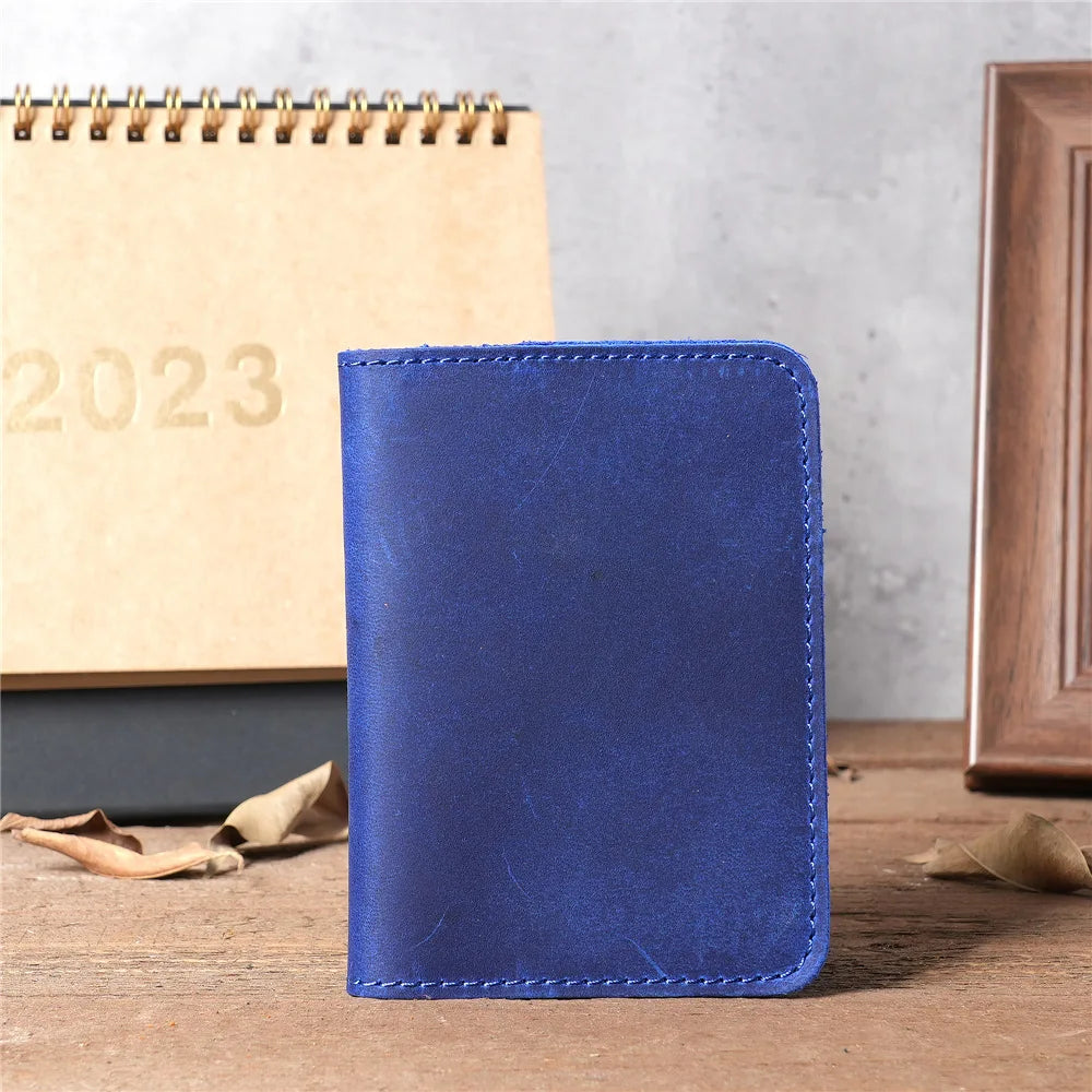 Unisex Genuine Leather Rfid Credit Card Holder Wallet for Women Vintage Small Slim Bifold Men Multi Card Holder Case Purse