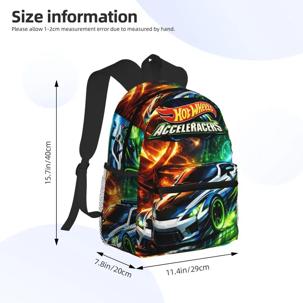 Hot Wheels Race Student Backpack School Bag Hiking Travel Daypack for Men Women Bookbag Shoulder Bags