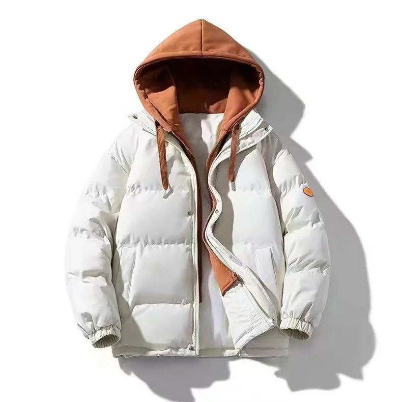 Outdoor Warm Snow Men's Long Coat Parkas Clothes New Fake Two-piece Cotton Jacket Men's Puffer Parka Winter Hooded Jacket