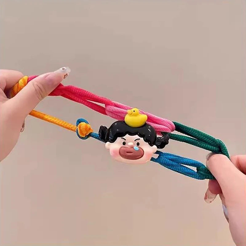 New Cute Cartoon Girls Elastic Hair Band For Women Girls Sweet Hair Ornament Scrunchie Hair Tie Rubber Band Hair Accessories