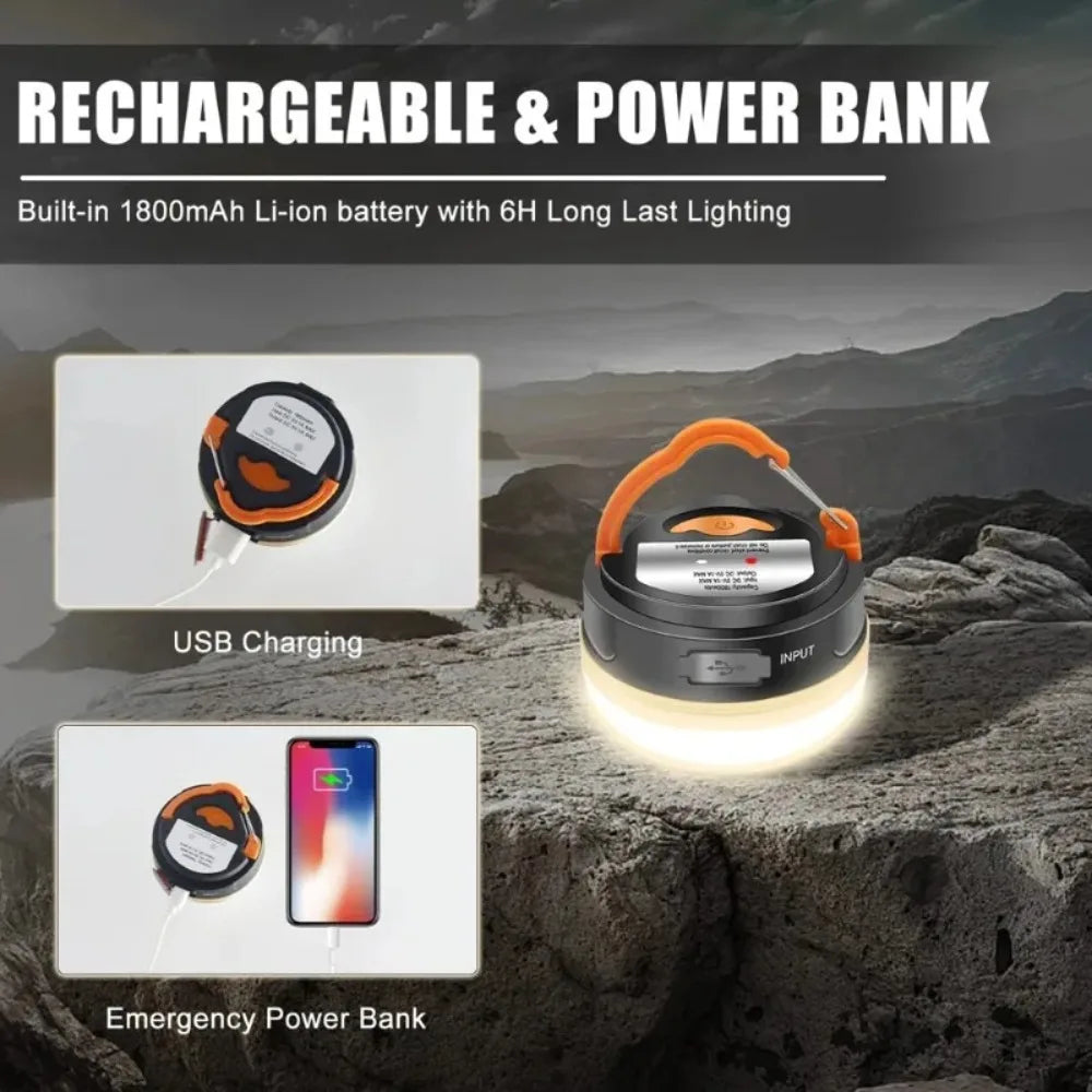 LED Lantern Portable Camping Light 3 Lighting Modes Camplights Hanging Rechargeable Outdoor Tent Home Emergency Lamp with Magnet