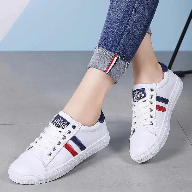 2026 Spring/Summer Autumn/Winter Casual Women's Leather Shoes White Flat Bottom Soft soled Breathable Sneakers Running Shoes