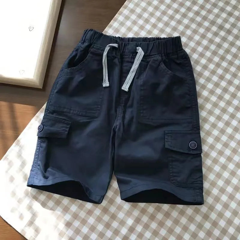 2026 New Summer Teenage Short Boys Pants 3-14 Years Old Big Pocket Trousers For Kids Children Birthday Present