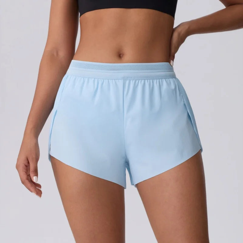 Women Outdoor Running Shorts Summer High Waist Yoga Shorts 2 in 1 Gym Short Sportswear Female Quick Dry Workout Clothes