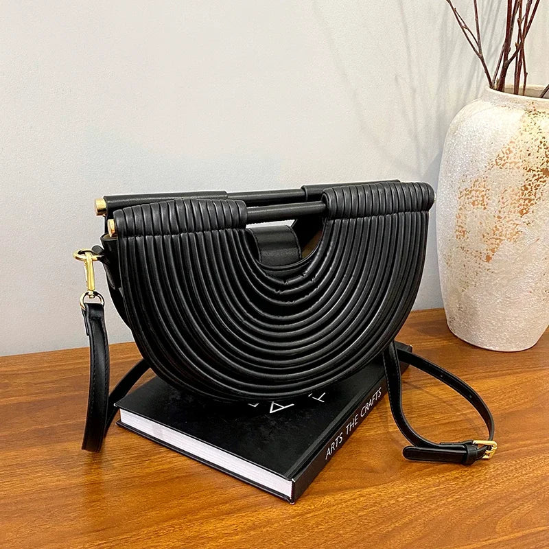 Luxury Evening Clutch Purses For Women 2026 Golden Noodle Half Moon Crossbody Bag Wedding Dinner Party Luxury Designer Handbags