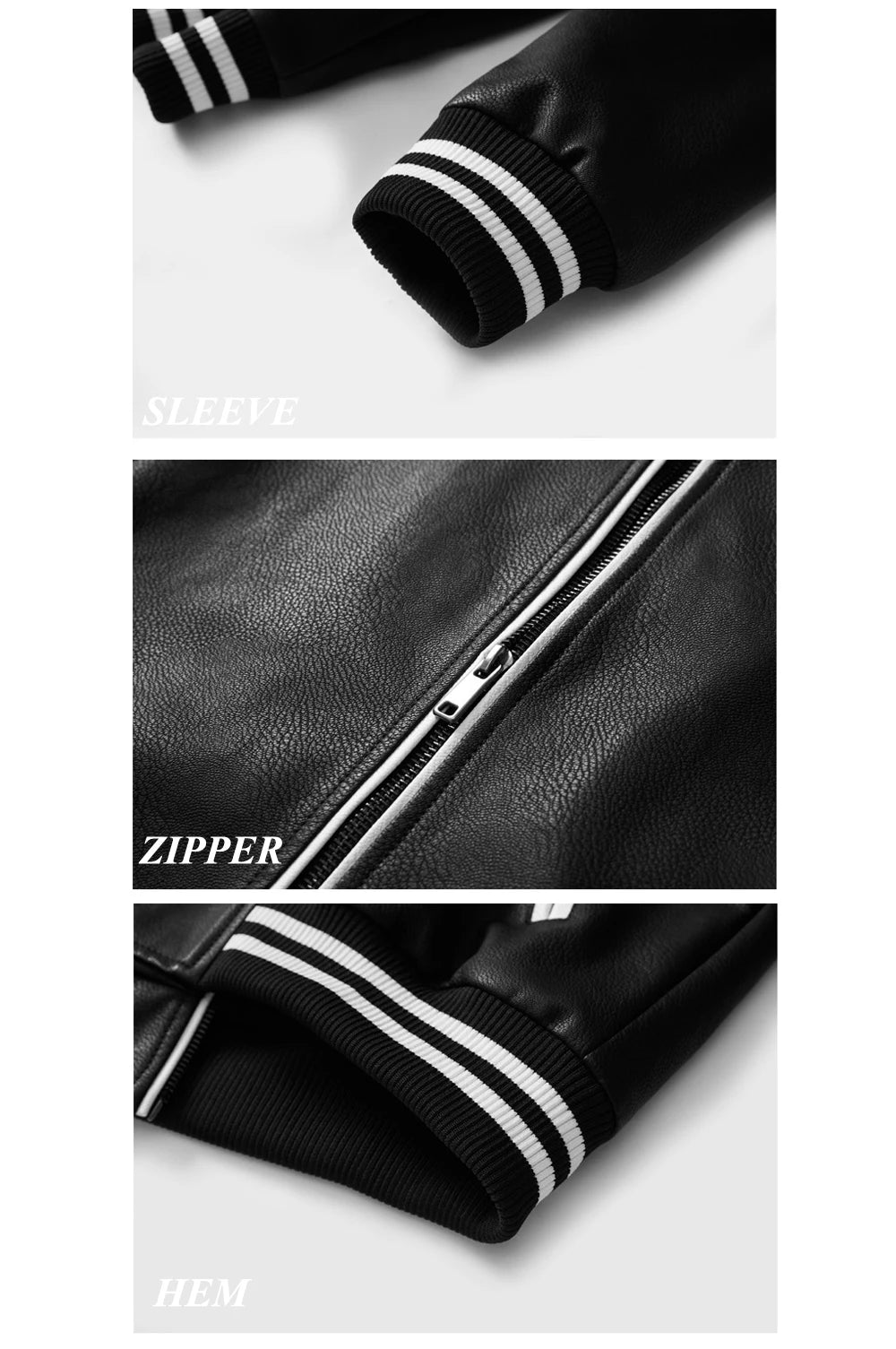 Autumn Winter Men's PU Leather Jackets Fashion Man Motorcycle Coats Male Patchwork Streetwear Zipper Leather Jackets Clothing