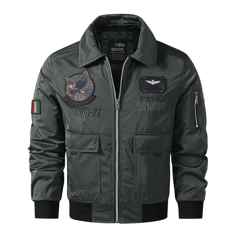 Military Air Force Flight  Bomber Jacket Men Fashion Aviator fur colloar Jacket New In Outerwears Autumn winter Jackets For Men