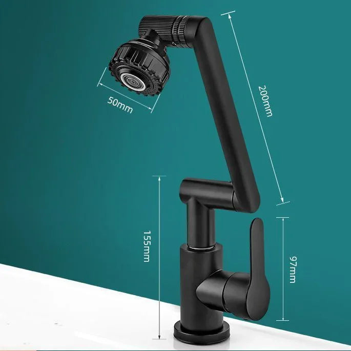 Mechanical Arm Universal Faucet Bathroom Kitchen Splashproof Faucet Bathroom Countertop Basin Hot and Cold Tap Faucet Accessorie