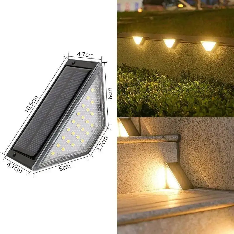1-8PCS Solar Lights for Outdoors Stair Lamps Warm White LED Step Light, IP65 Waterproof Steps, Garden, Walkway, Stairs Path