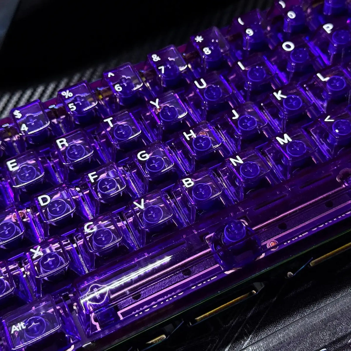 New Purple Transparent Clear Keycaps Crystal Ceramic Pc Keycap Rgb Shine Through Key Cap Mda Profile For Mx Switch Keyboard Gift