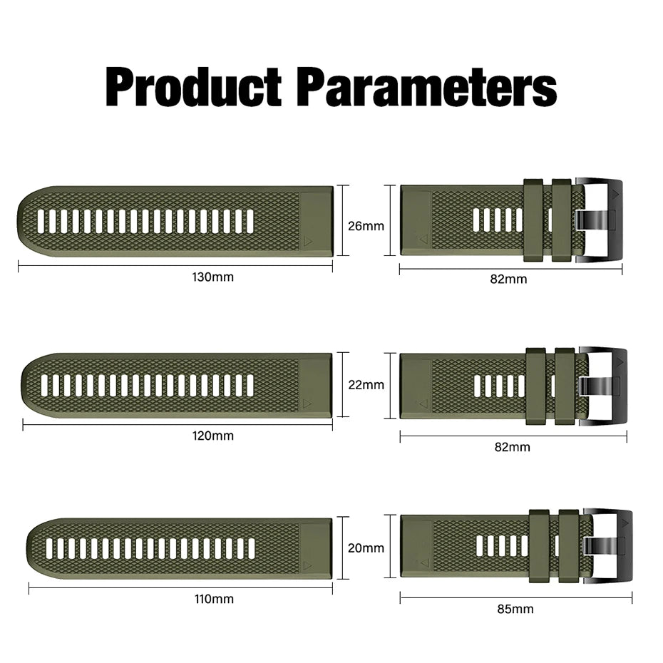 20mm 22mm 26mm Watch Strap For Garmin Fenix 5 6 S X 6X 7 7X 7S Pro Forerunner 265 165 255 Music Venu Sq 2 QuickFit Band Bracelet