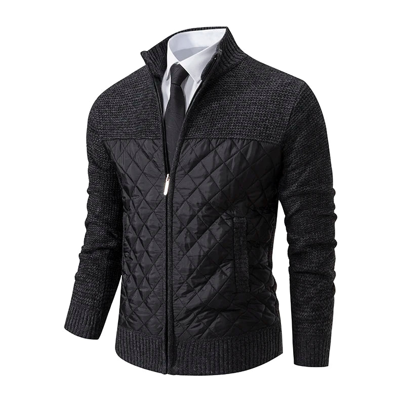 Autumn Winter Sweater Men's Loose Cardigan 2023 New Cold Cold High Neck Jumpers Patchworked Windbreaker Causal Jackets