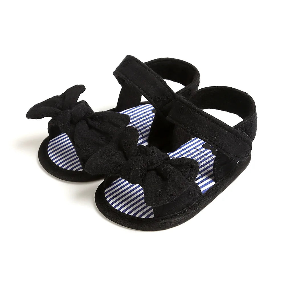 Baby Summer Beach Sandals with Butterfly Bow 0-18 Months Neonatal Casual Shoes Fashionable Indoor and Outdoor Flat Shoes