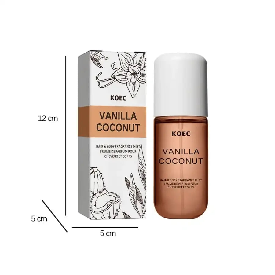 Vanilla Coconut Scent Facial Fragrance Essence Mist, Blended Vanilla Coconut & Sandalwood Notes, Long Lasting Mild Tropical Cozy Scent for Daily Facial Care
