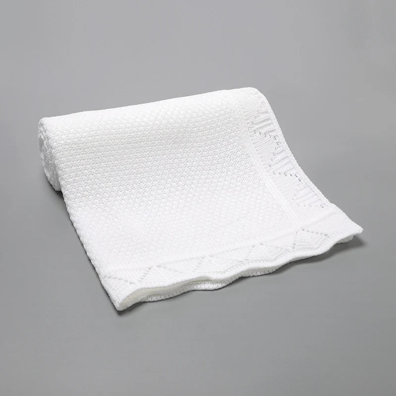 100*80cm Knitted Baby Blankets Breathable Lightweight Newborn Swaddle Receiving Quilt for Infant Boys Girls Toddler Throwing Mat