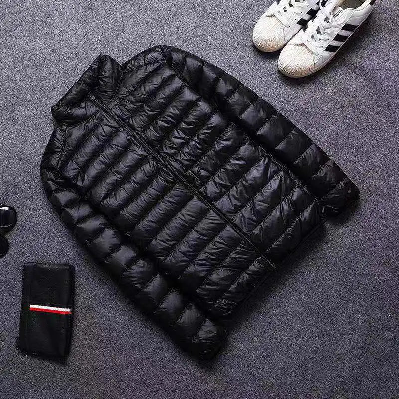 New Autumn and Winter Zipper Cotton-Padded Clothes Jacket Men's Fashion Hooded Super Light Warm Slim Coat Jacket Men's Coat