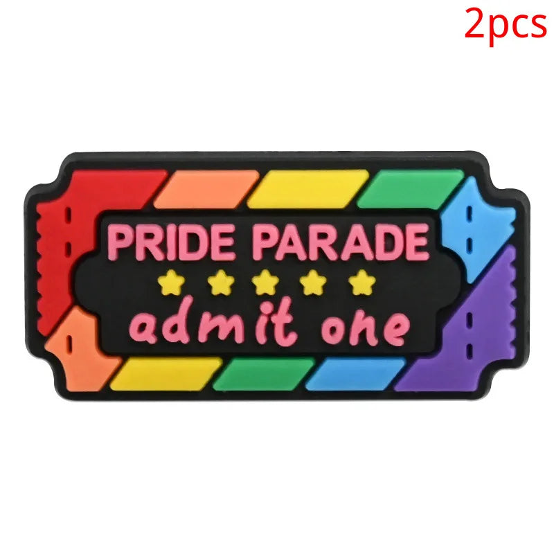New rainbow shoe charm hole shoe accessories DIY shoe accessories PVC soft rubber shoe buckle jewelry spot wholesale