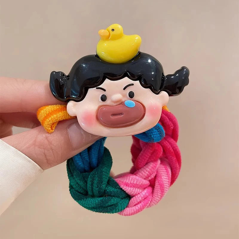 New Cute Cartoon Girls Elastic Hair Band For Women Girls Sweet Hair Ornament Scrunchie Hair Tie Rubber Band Hair Accessories