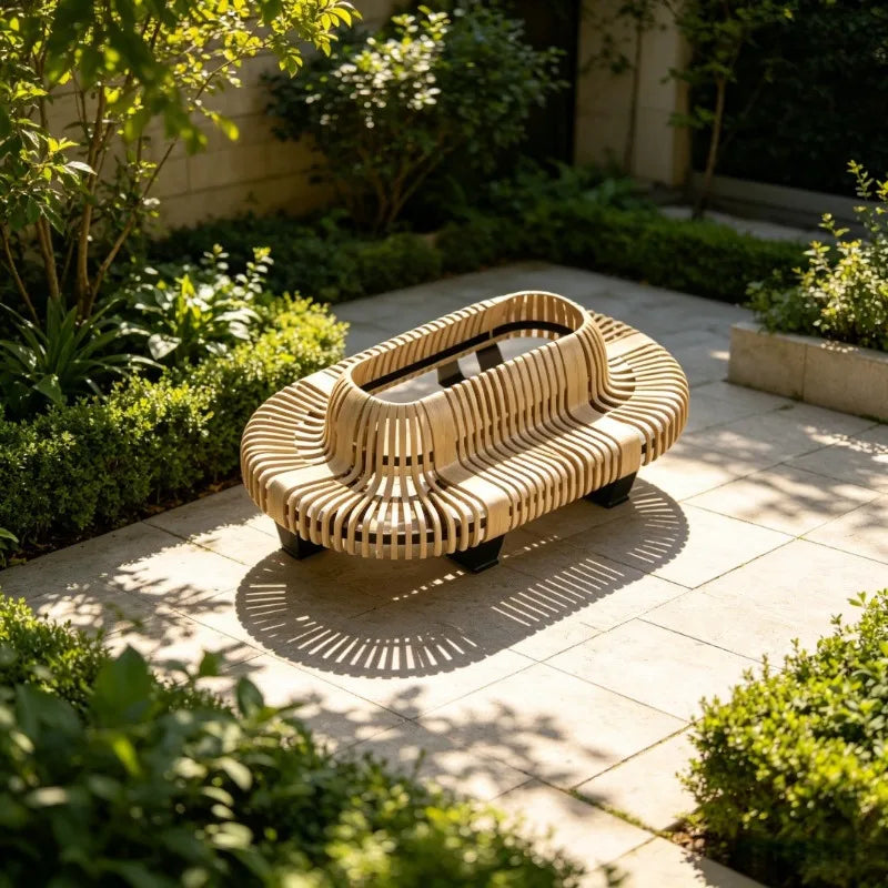 Public seat Modern art Solid wood tree stool Scenic area Landscape rest bench