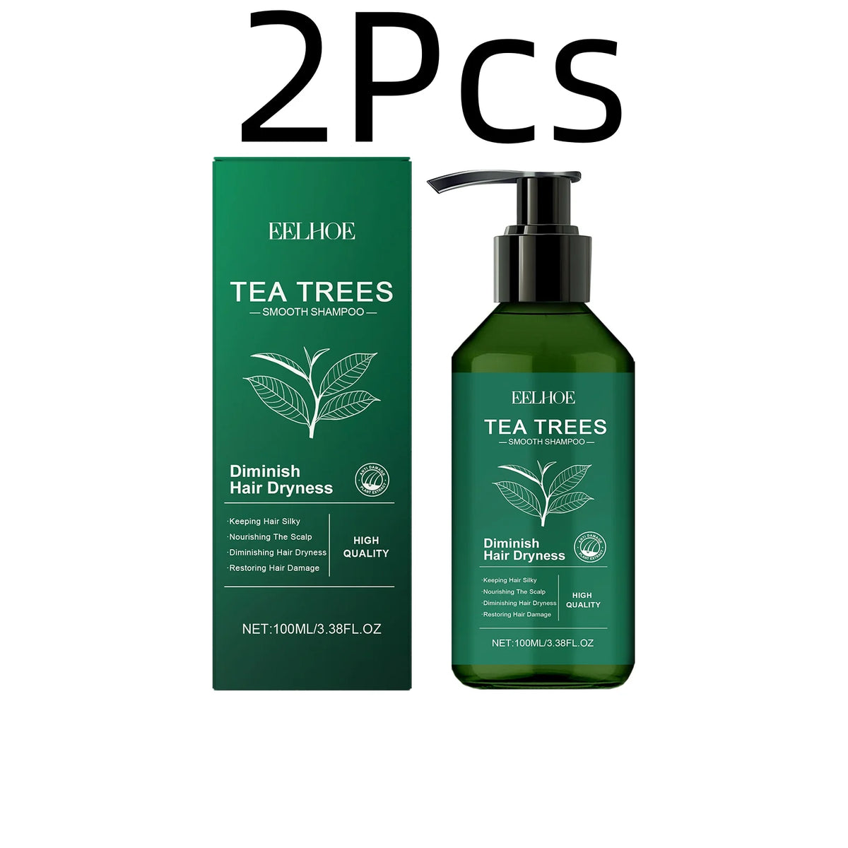 EELHOE Tea Tree Shampoo Repair Damaged Long Lasting Moisturizing Oil Control Dandruff Removal Gentle Cleansing Hair Care Shampoo
