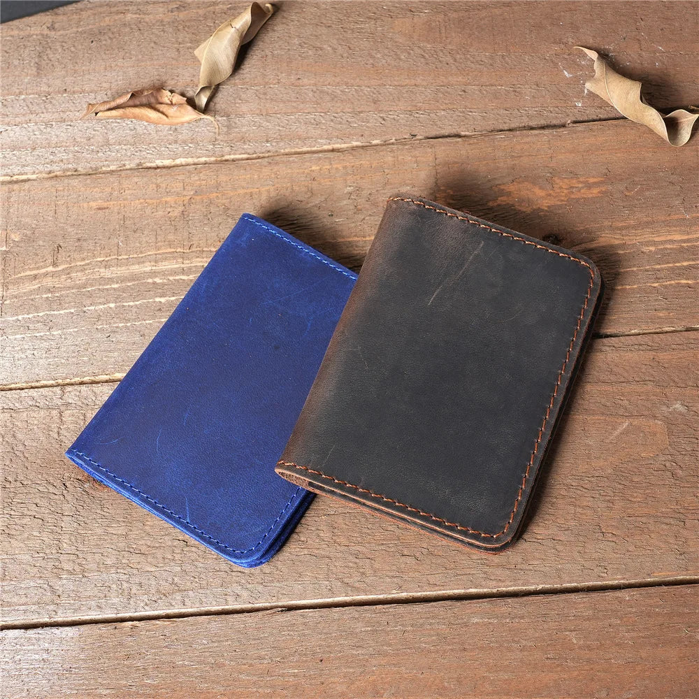 Unisex Genuine Leather Rfid Credit Card Holder Wallet for Women Vintage Small Slim Bifold Men Multi Card Holder Case Purse