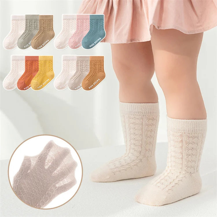 3Pairs/lot Children's Socks For Girls Boys Cotton Casual Kids Sock Spring Summer Baby Toddler Floor Home Sock Non-slip 1-5Years