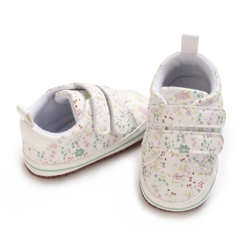 Baby Learning Walk Shoes, Cute Printed & Bow Sneakers, Soft Sole Casual Footwear for Infants 0-18M