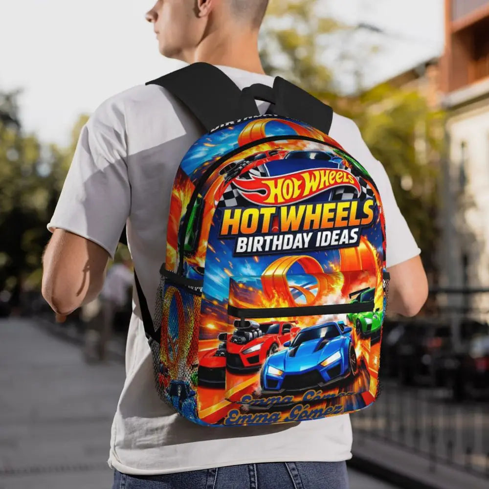 Hot Wheels Race Student Backpack School Bag Hiking Travel Daypack for Men Women Bookbag Shoulder Bags