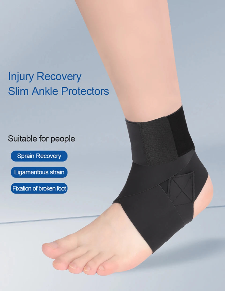 GOBYGO 1Pcs Ultra-thin High Elastic Ankle Sprain Recovery Immobilization Anti-fracture Ankle Strain Protection Sleeve Men Women