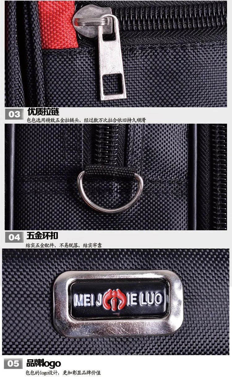 HOMEFISH Multi-pocket Portable Business Handbag for Men, Large Capacity Versatile Shoulder Briefcase for Daily Work & Casual Use