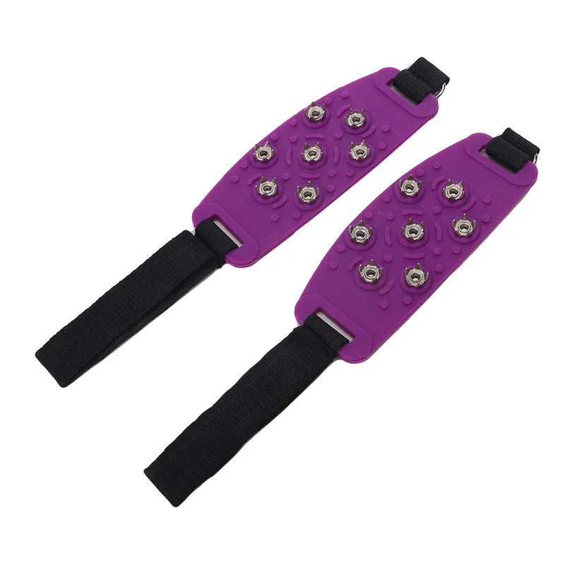 Ice Cleats Traction Crampons Overshoe Ice Snow Anti Slip Spikes Grips Ice Grippers for Adult Hiking Mountaineering Boots Winter
