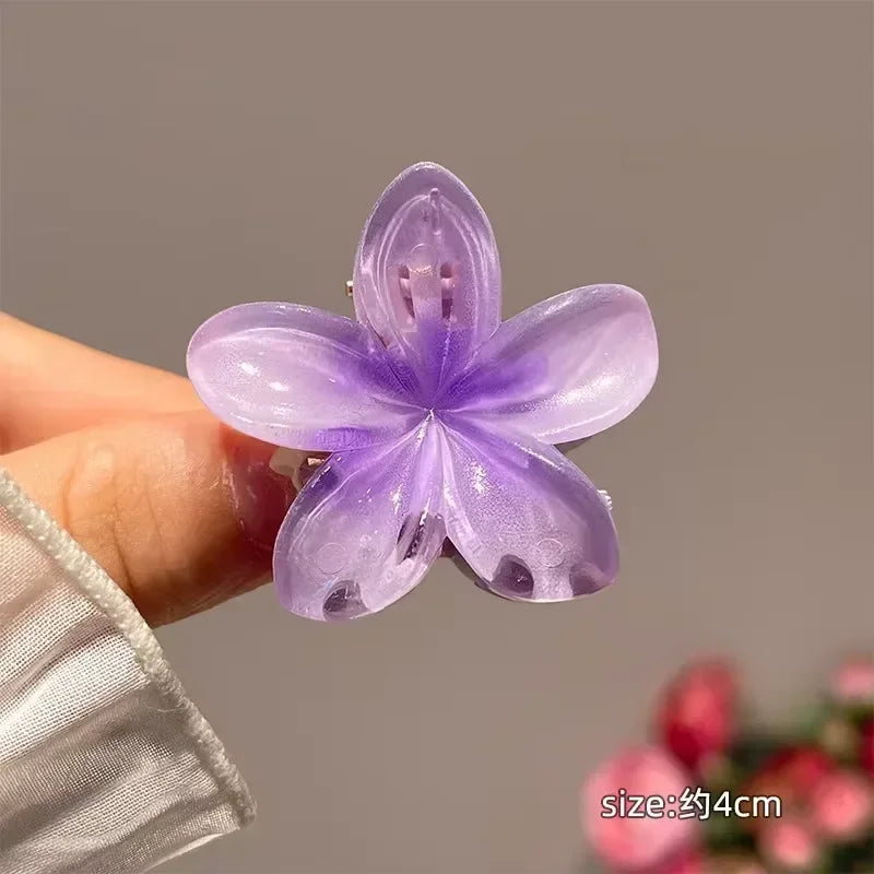 Hawaiian Gradient Hair Clips Flower Hair Claws Big Size Fashion Head wear Hairpin for Women Girls Crab Barrette Hair Accessories