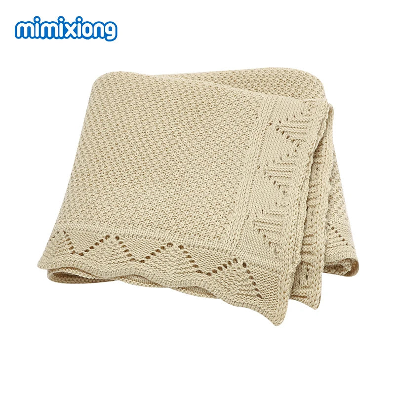 Super Soft Baby Blankets Swaddle Wrap 100*80cm Knit Pure Color Newborn Sleeping Covers for Stroller Bassinet Comfort All Seasons