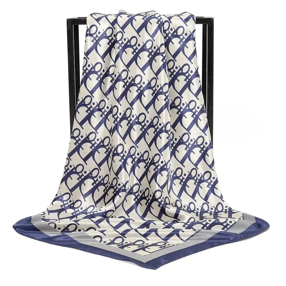 90 cm Printed Silk Scarf – Hair & Neck Wrap