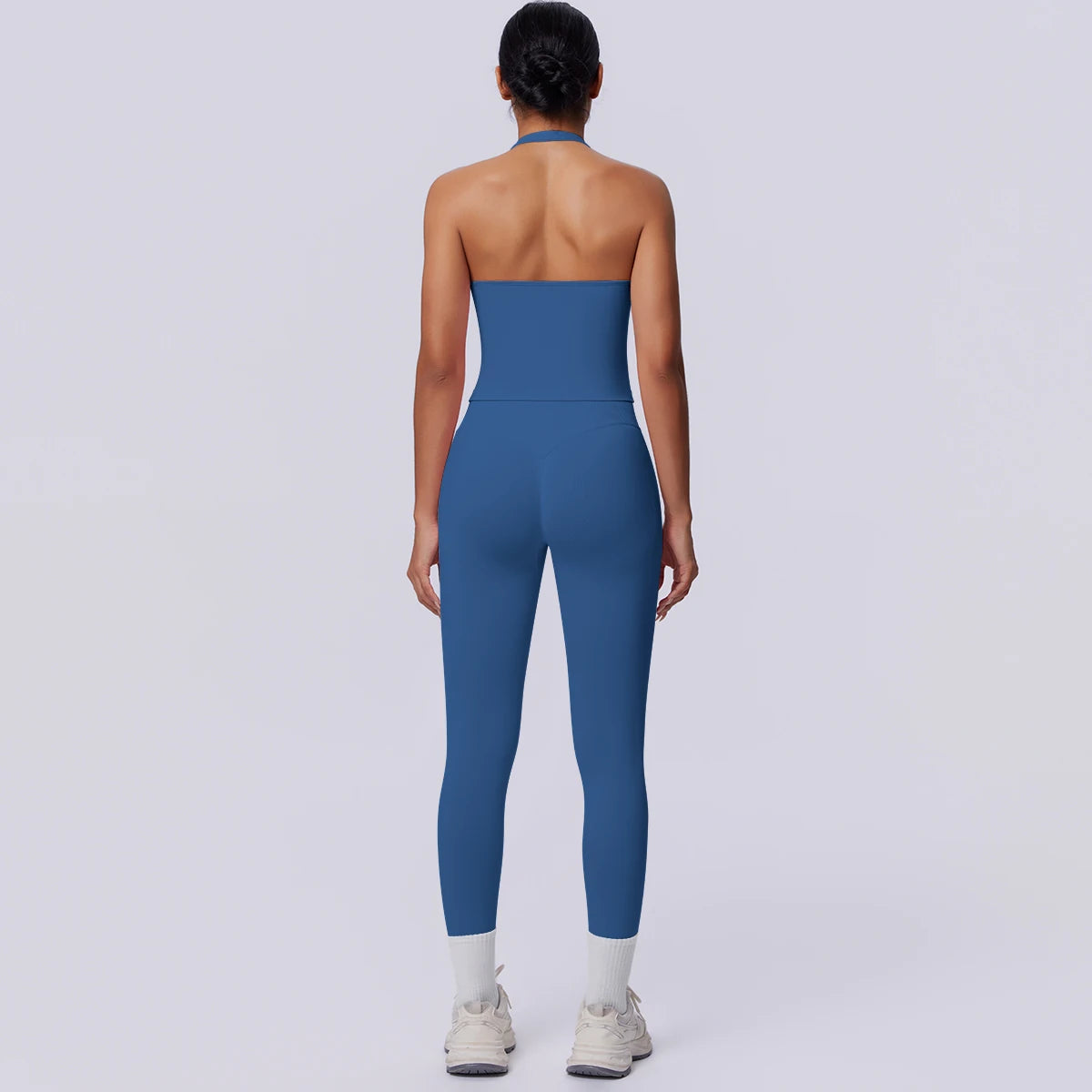 2PCS Woman Yoga Set Solid Color Sexy Fitness Top Summer Gym Workout High Stretch Female Pants Sports Fitness Clothing Yoga Set