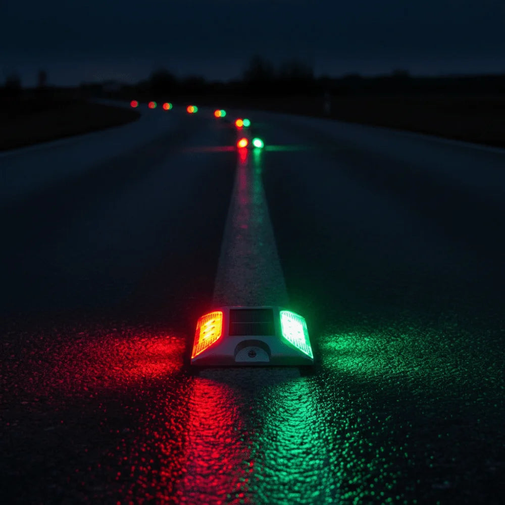 Solar Powered Solar Road Stud Light Outdoor Lighting Durable LED Ground Light Flashing Double Side Traffic Marker Light