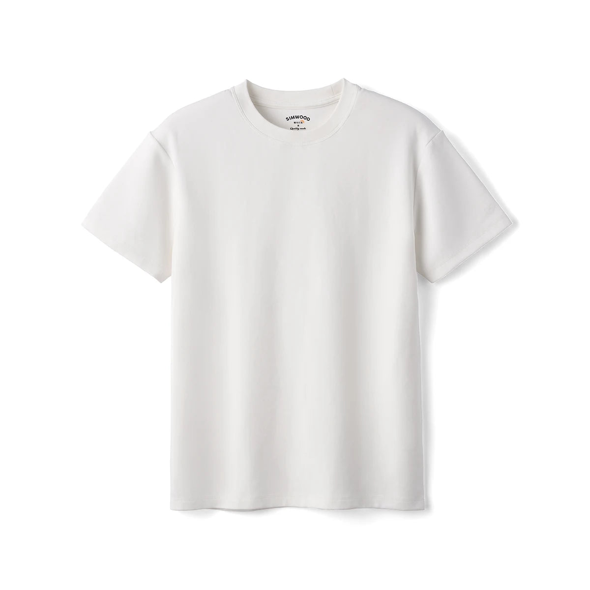 SIMWOOD 2026 Autumn Winter New Warm 260gsm Fabric T-Shirt Regular Fit Thermal Base Layer Comfortable Short Sleeve Tops