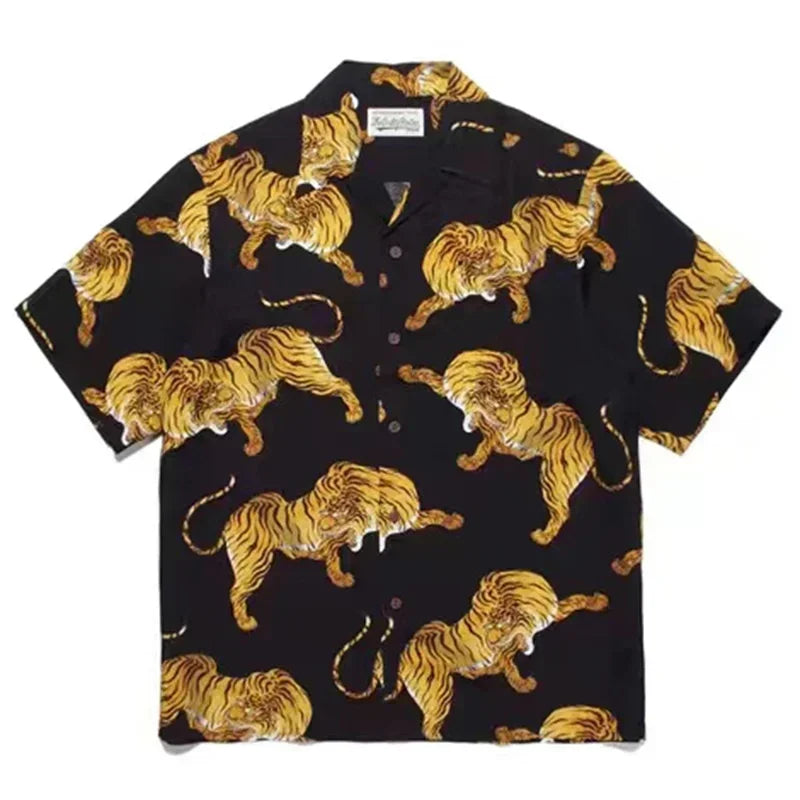 Classics 2025 WACKO MARIA Shirt Photo Print Vintage Men's And Women's Loose Hawaiian WACKO MARIA Short Sleeve Shirt T-Shirts