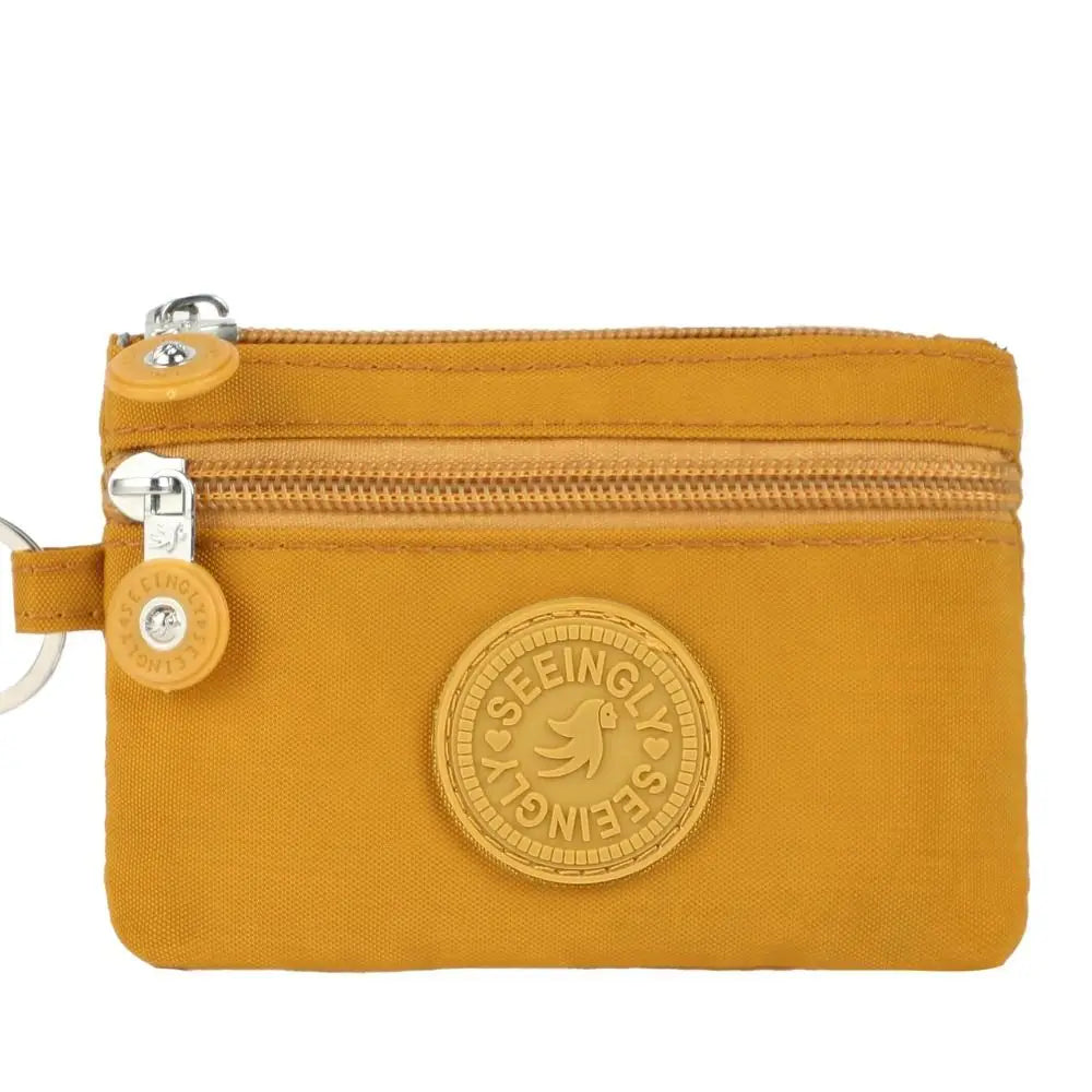 Durable Canvas Money Coin Purse Waterproof Wear-resistant Credit Card Holoder with Key Ring Wallet Money Bag Male Female
