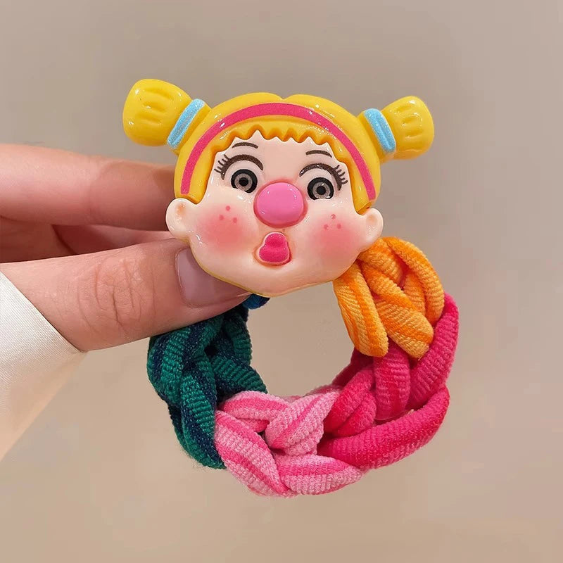 New Cute Cartoon Girls Elastic Hair Band For Women Girls Sweet Hair Ornament Scrunchie Hair Tie Rubber Band Hair Accessories