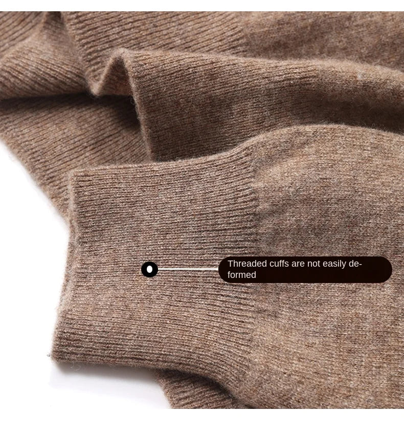 2025 Men's 100% Merino Pure Wool Knitted Hoodie Women's Style Large Size Autumn/Winter Warm Outdoor Sweater Solid Color Top YJ