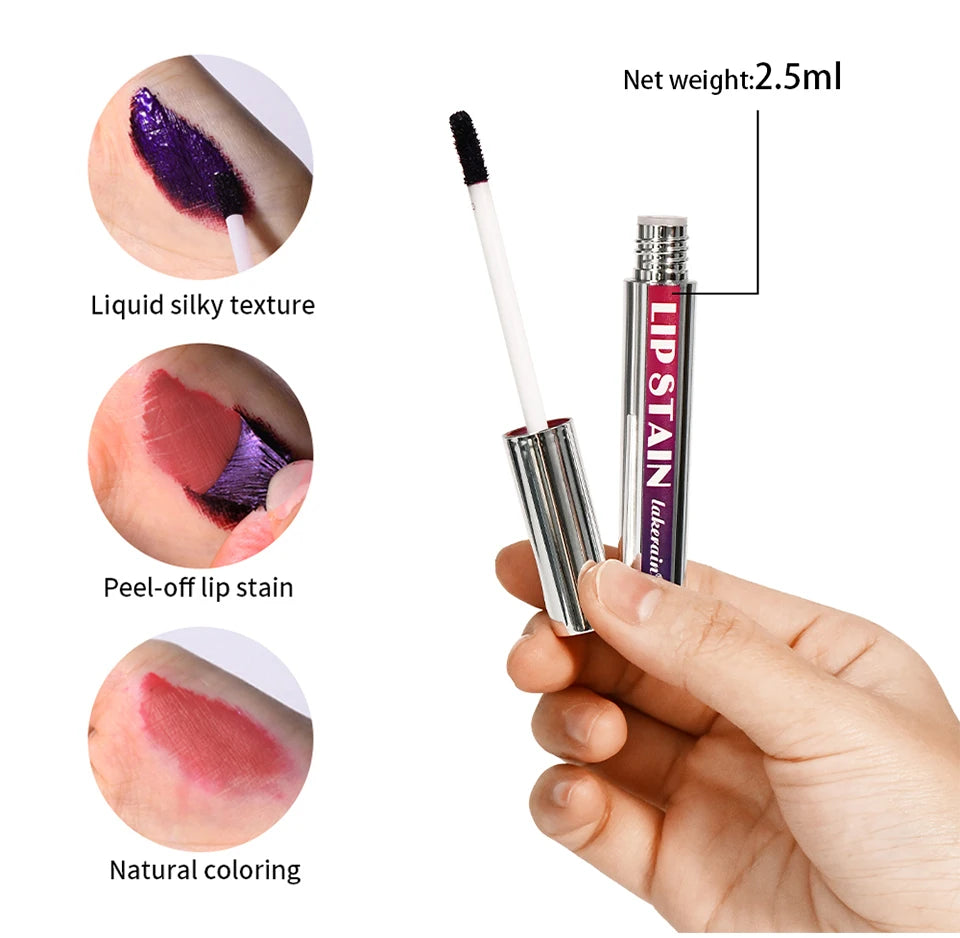 Lakerain Peel-off Lip Gloss Matte Natural Mist Lip Tinted Waterproof Long Lasting Lipstick Makeup Tear Contour Stain Cosmetics