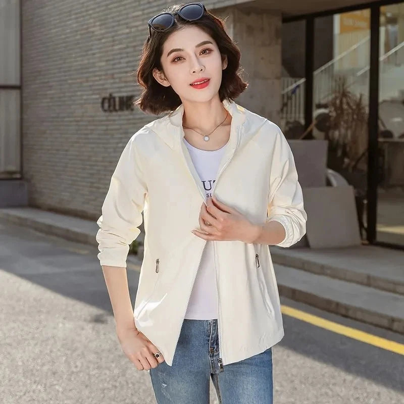 2025 New Oversize Women'S Jackets Large Size Spring Autumn Women Trench Coats Hooded Windbreaker Short Loose Coat Women Outwear