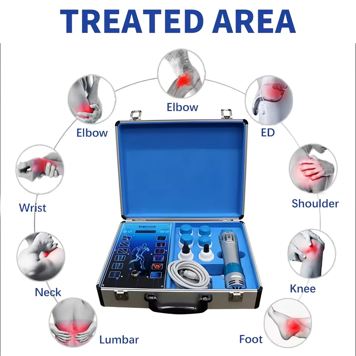 Portable Deep Tissue Percussive Massager for Muscle Recovery, High-Frequency Handheld Body Relaxation Tool with 7 Heads