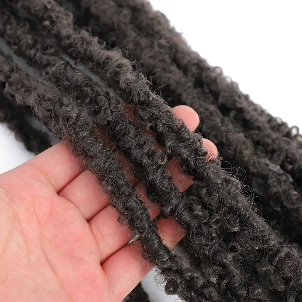 1- 6Packs Butterfly Locs Crochet Hair 36 24 18 14 12inch Pre Twisted Natural Black Distressed Faux Locs Crochet Braids for Women