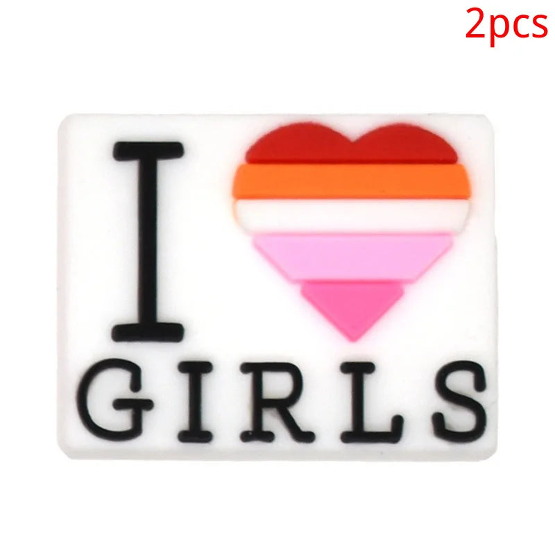 New rainbow shoe charm hole shoe accessories DIY shoe accessories PVC soft rubber shoe buckle jewelry spot wholesale
