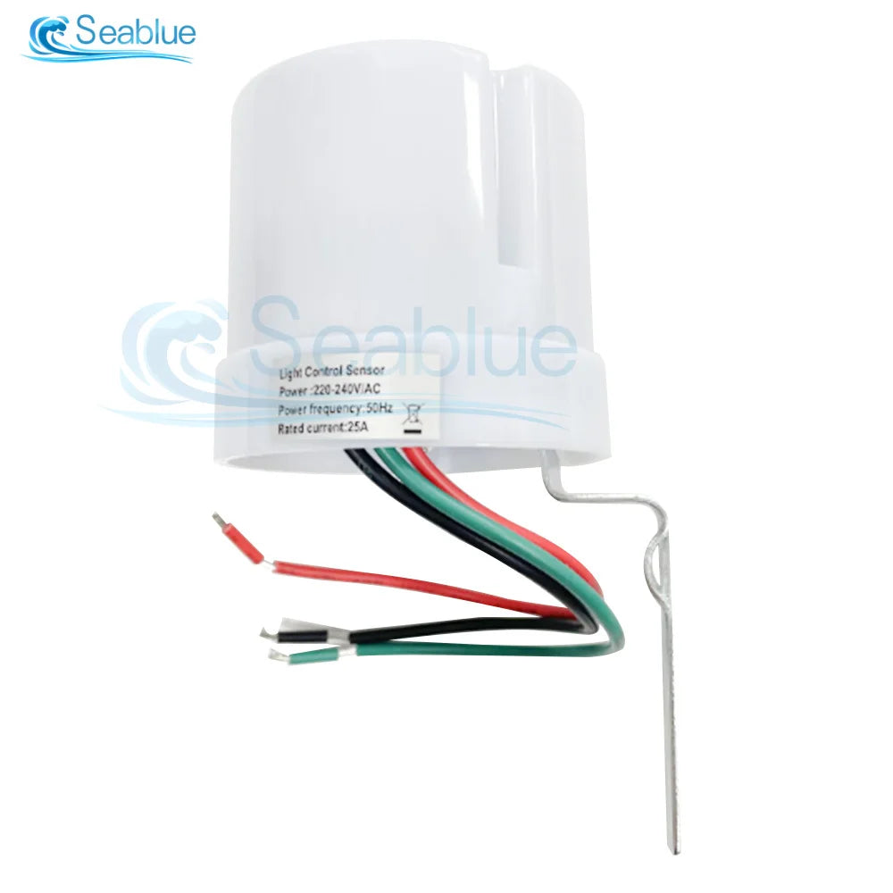 AC220-240V 25A Smart Switch Rainproof Sensor Outdoor Street Lamp Light Switch Controller Adjustable Photoelectric Anti-interfere