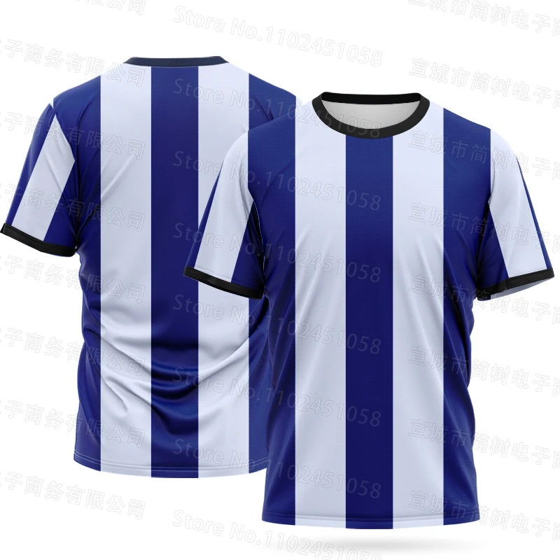 Summer Men Competition Team T-Shirts Fashion Striped Sports Shirt  Children Top Adult Women Tees Fitness Running Clothes